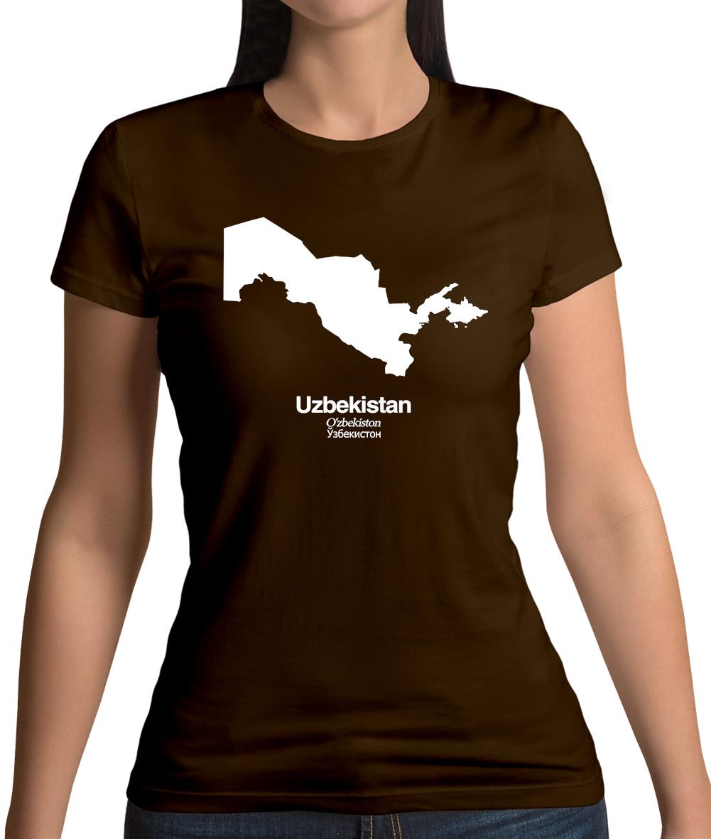 Uzbekistan Silhouette Womens T-Shirt Uzbekistan Silhouette Womens T-Shirt