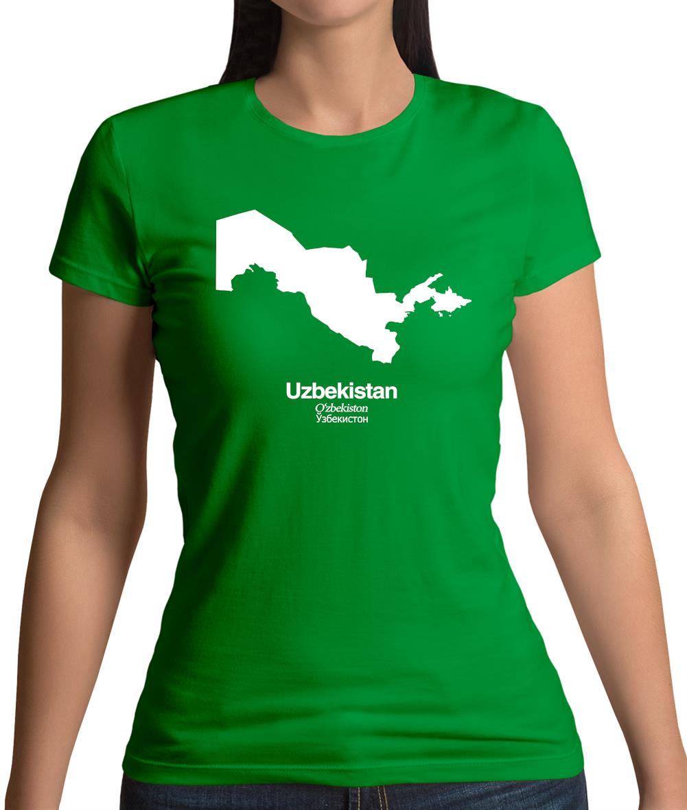 Uzbekistan Silhouette Womens T-Shirt Uzbekistan Silhouette Womens T-Shirt