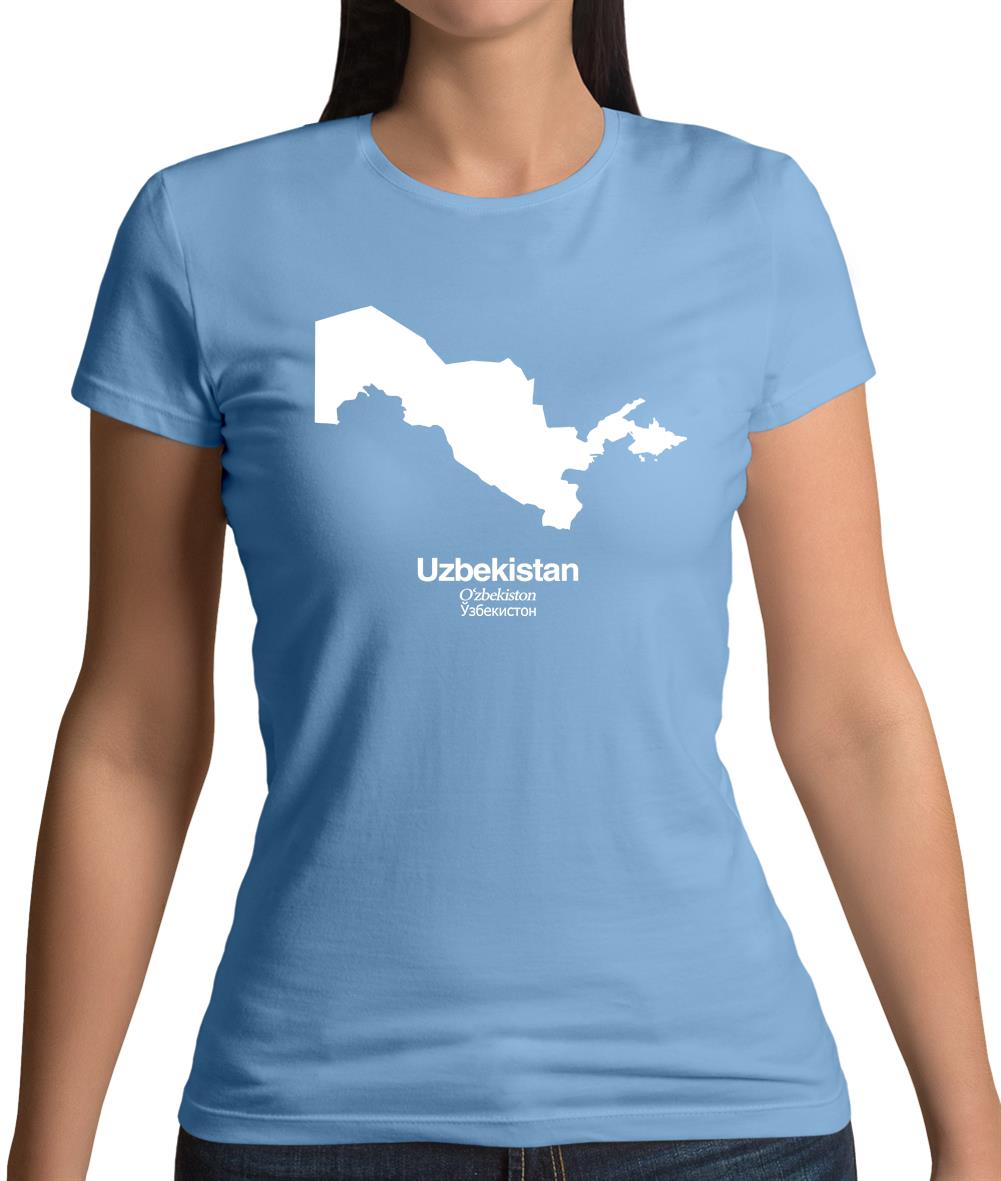 Uzbekistan Silhouette Womens T-Shirt Uzbekistan Silhouette Womens T-Shirt