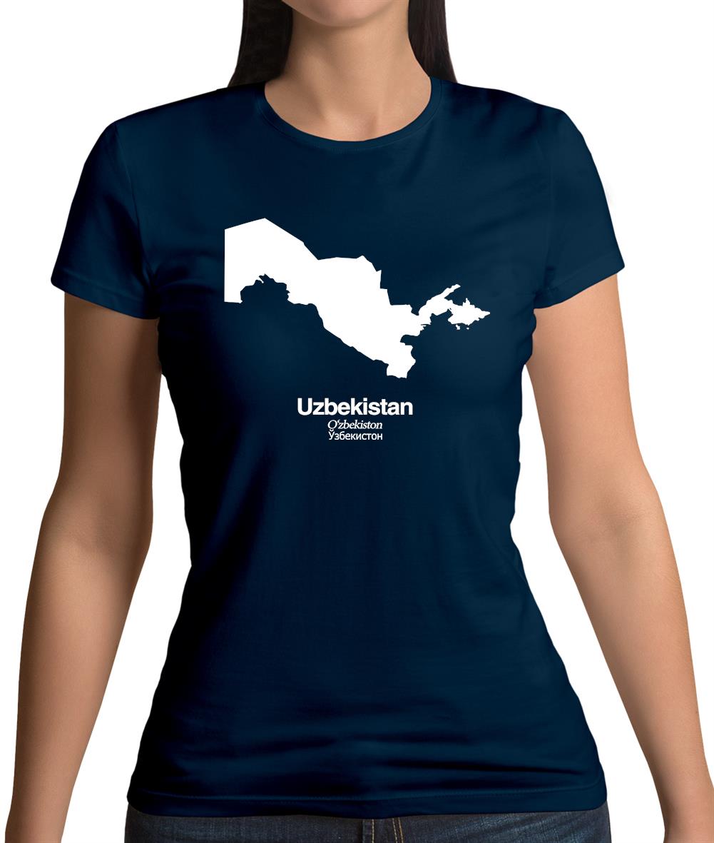 Uzbekistan Silhouette Womens T-Shirt Uzbekistan Silhouette Womens T-Shirt