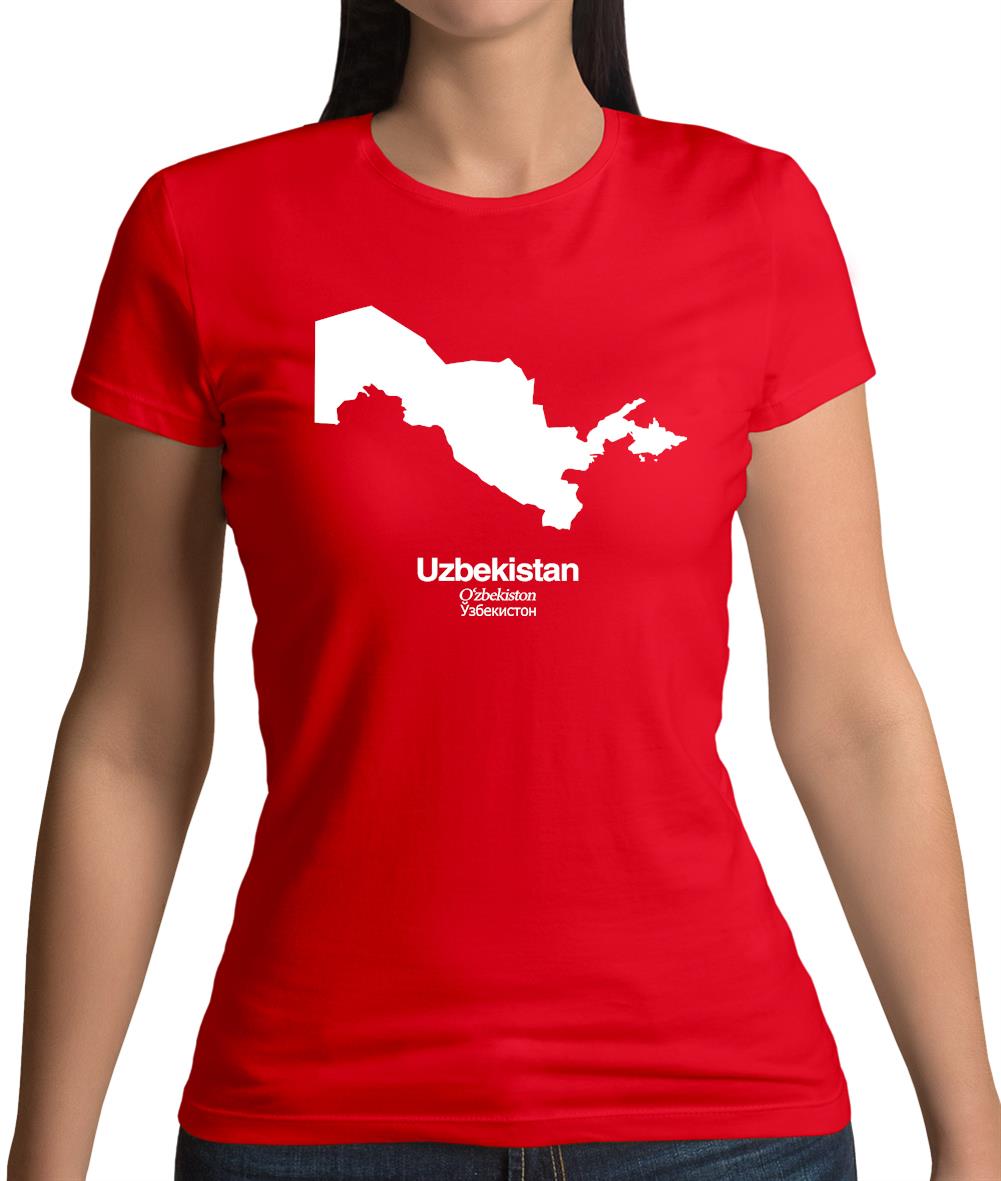 Uzbekistan Silhouette Womens T-Shirt Uzbekistan Silhouette Womens T-Shirt
