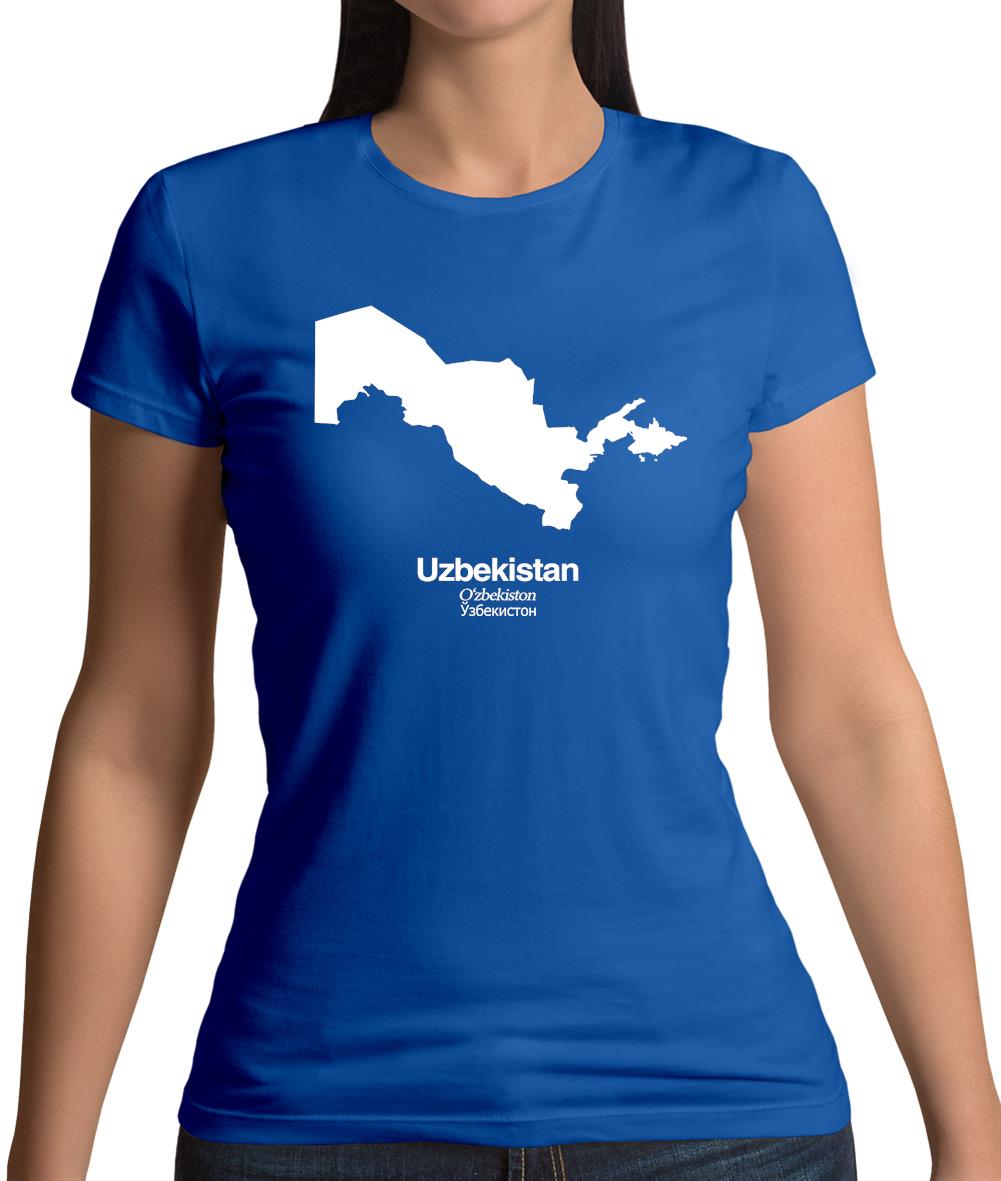 Uzbekistan Silhouette Womens T-Shirt Uzbekistan Silhouette Womens T-Shirt