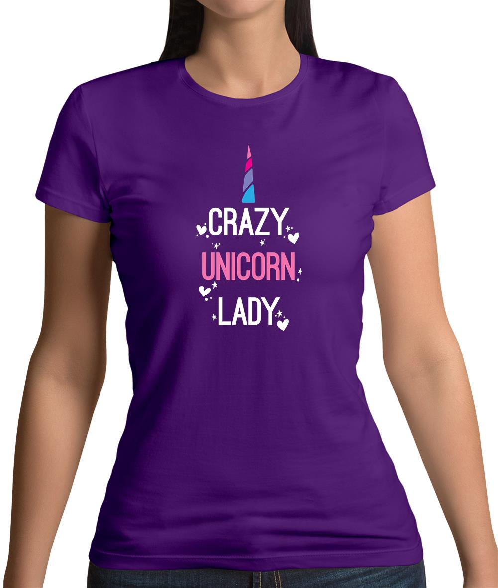Crazy Unicorn Lady Womens T-Shirt Crazy Unicorn Lady Womens T-Shirt