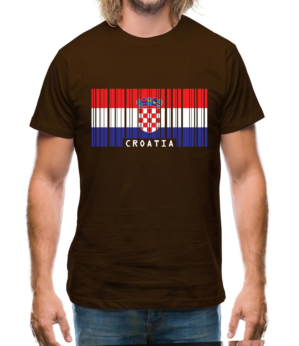 Croatia Barcode Style Flag Mens T-Shirt Croatia Barcode Style Flag Mens T-Shirt