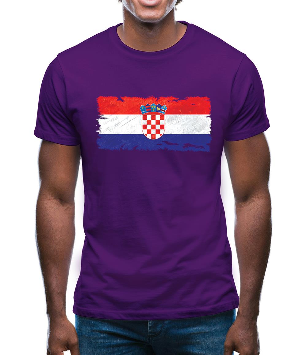 Croatia Grunge Style Flag Mens T-Shirt Croatia Grunge Style Flag Mens T-Shirt