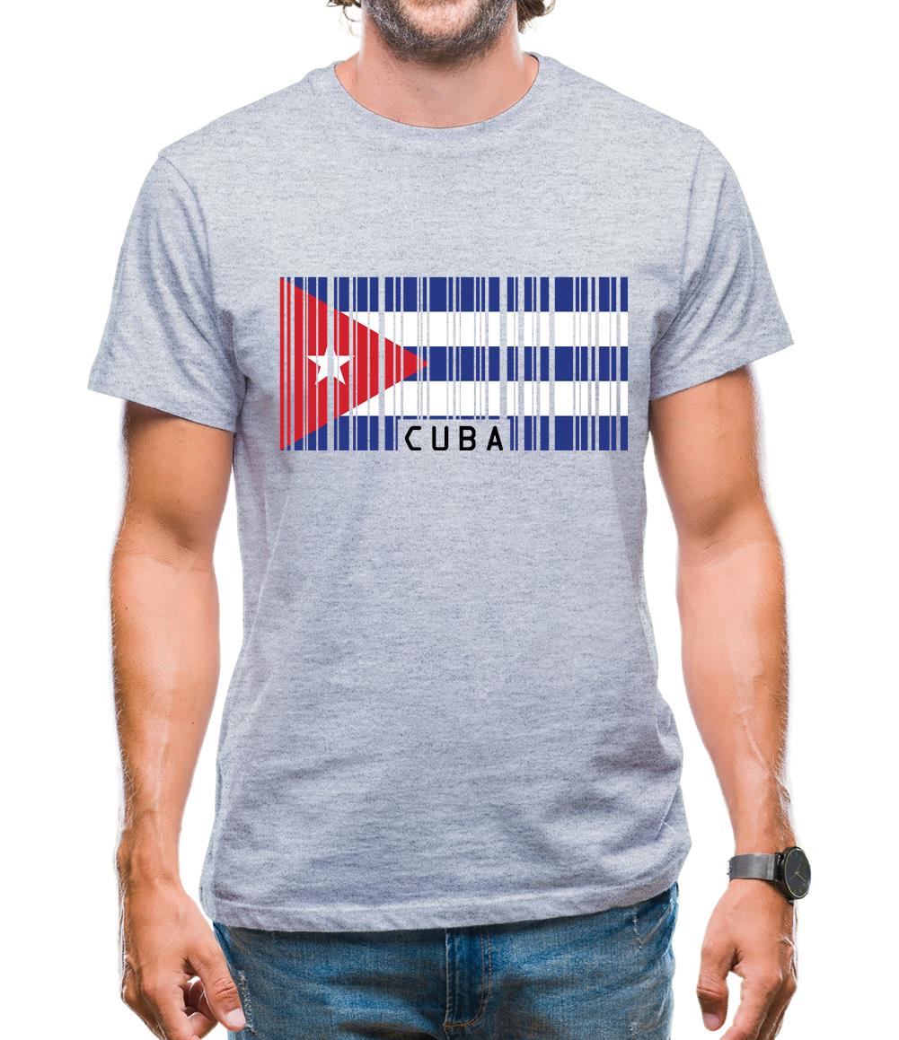 Cuba Barcode Style Flag Mens T-Shirt Cuba Barcode Style Flag Mens T-Shirt