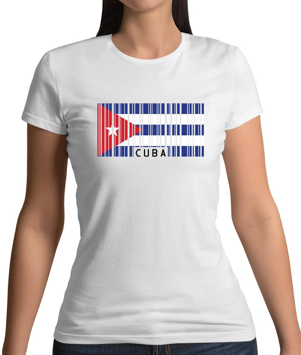Cuba Barcode Style Flag Womens T-Shirt Cuba Barcode Style Flag Womens T-Shirt