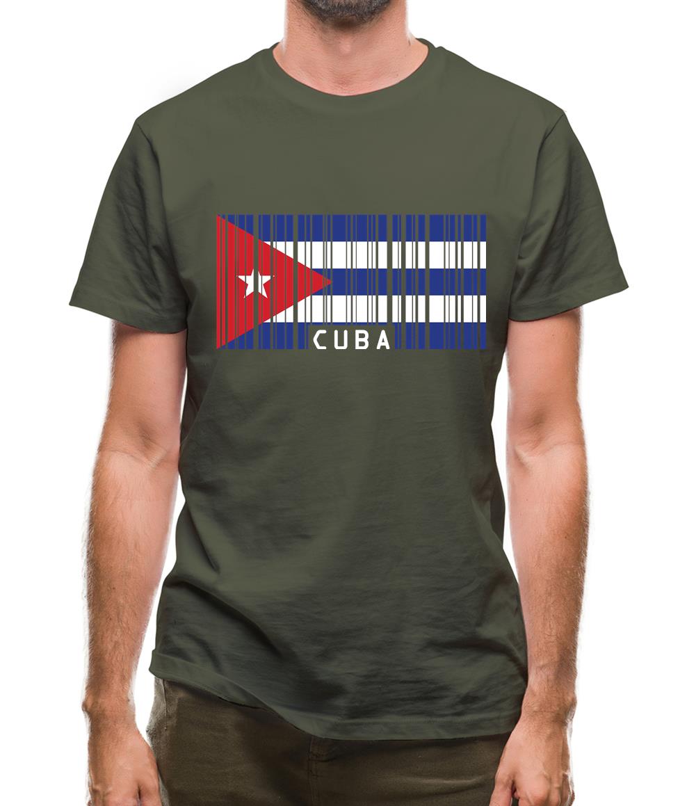 Cuba Barcode Style Flag Mens T-Shirt Cuba Barcode Style Flag Mens T-Shirt