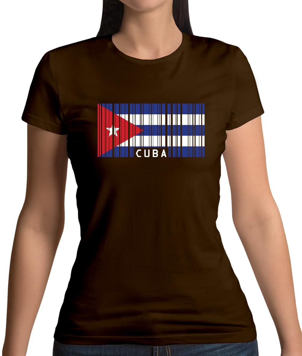 Cuba Barcode Style Flag Womens T-Shirt Cuba Barcode Style Flag Womens T-Shirt