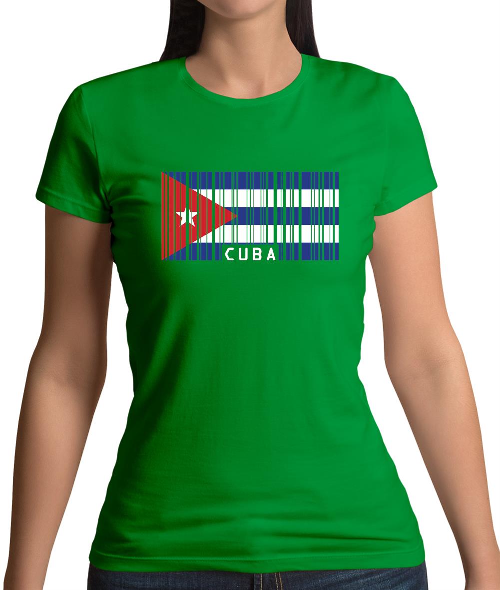 Cuba Barcode Style Flag Womens T-Shirt Cuba Barcode Style Flag Womens T-Shirt