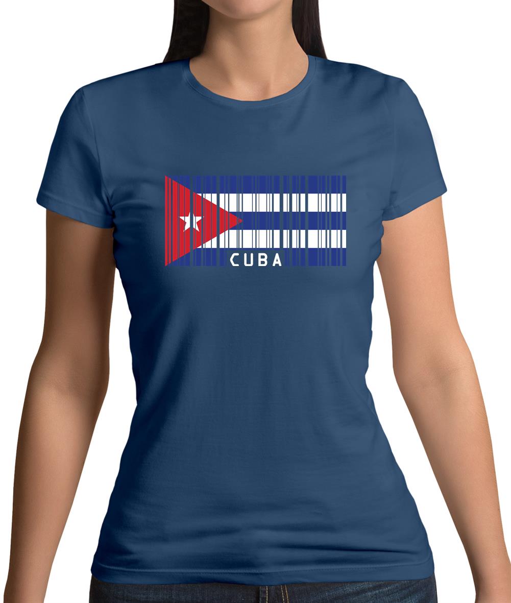 Cuba Barcode Style Flag Womens T-Shirt Cuba Barcode Style Flag Womens T-Shirt