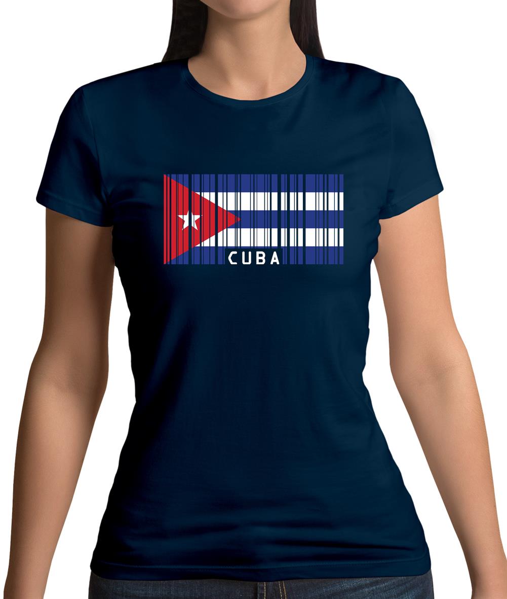 Cuba Barcode Style Flag Womens T-Shirt Cuba Barcode Style Flag Womens T-Shirt