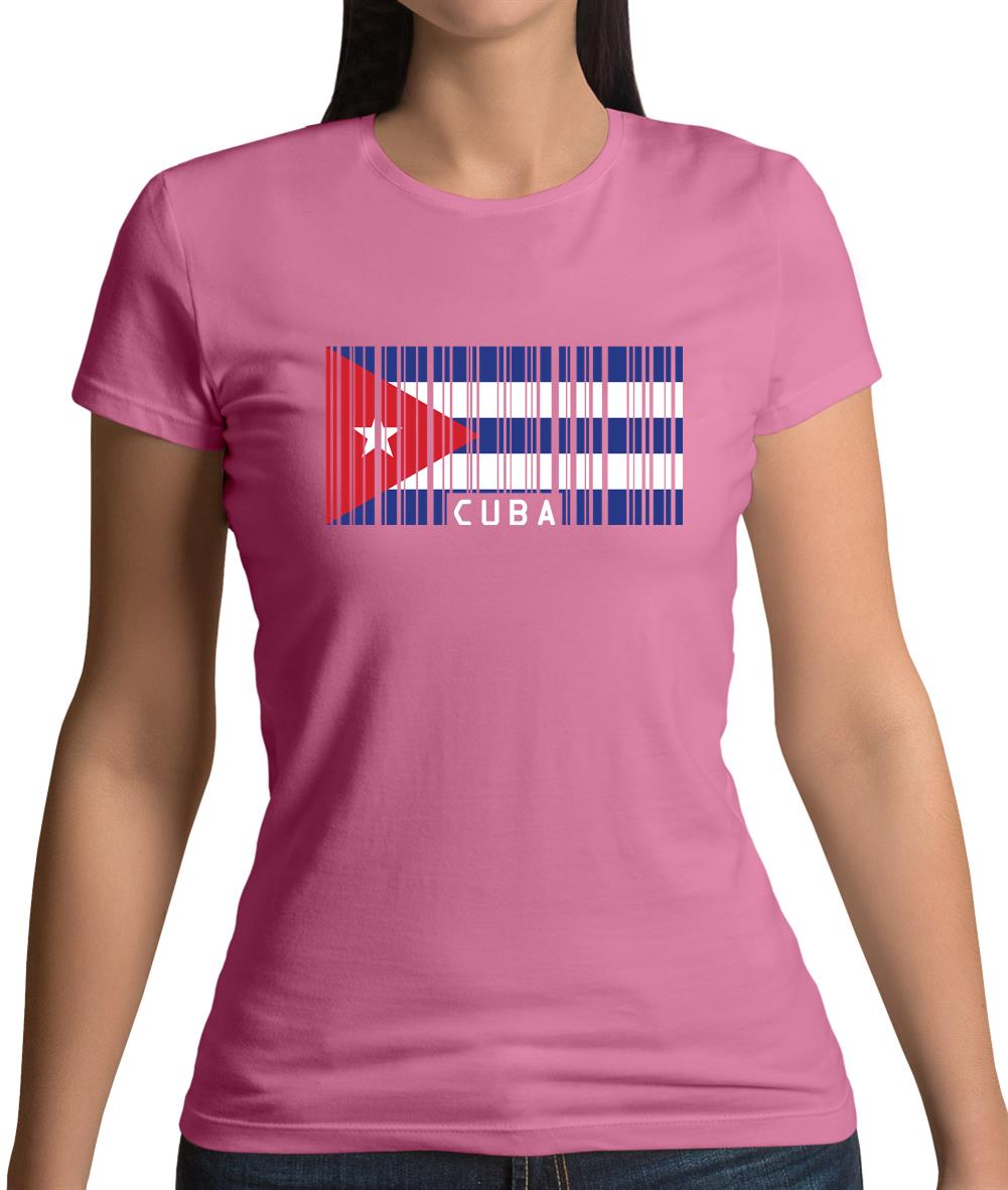 Cuba Barcode Style Flag Womens T-Shirt Cuba Barcode Style Flag Womens T-Shirt