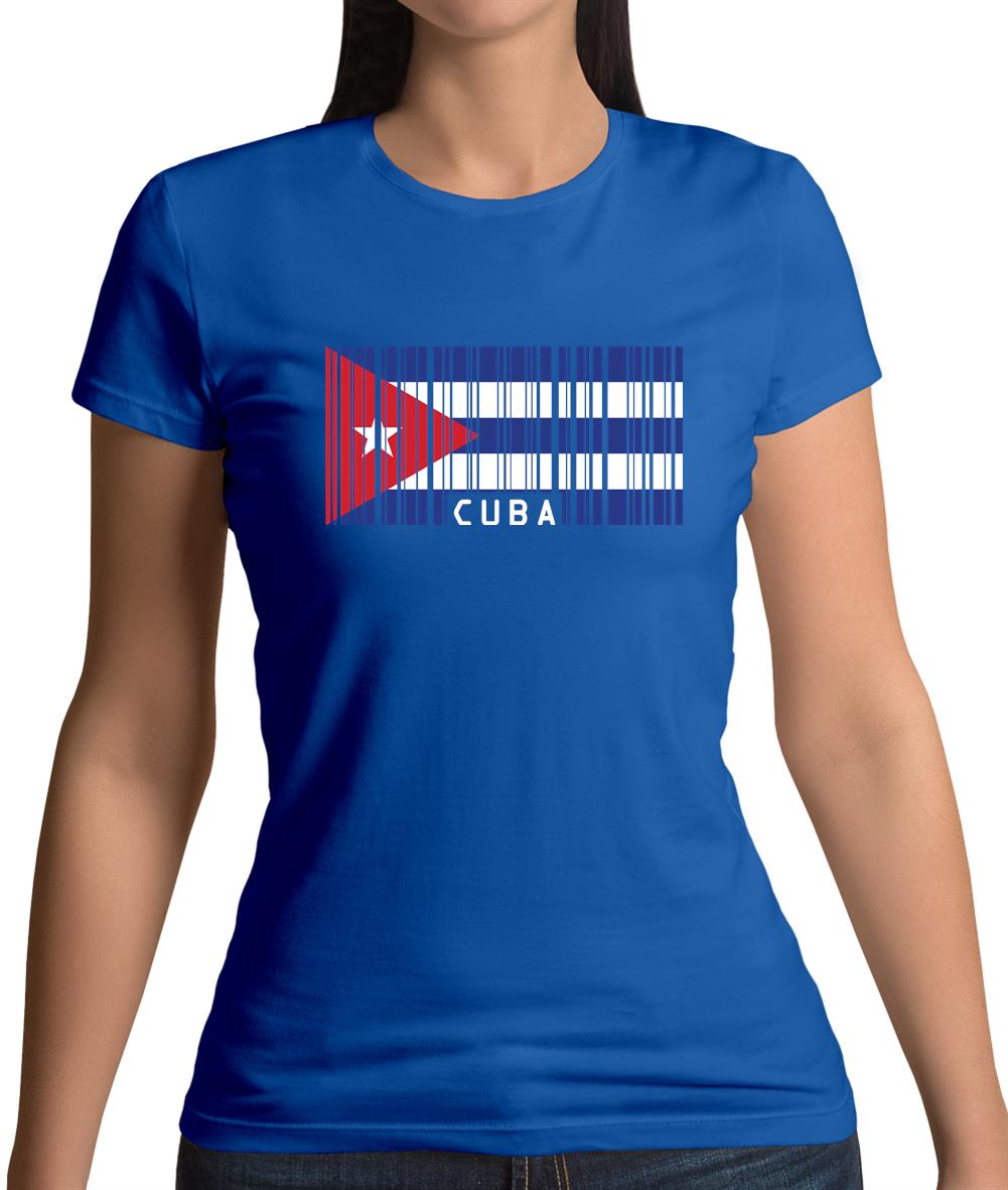 Cuba Barcode Style Flag Womens T-Shirt Cuba Barcode Style Flag Womens T-Shirt