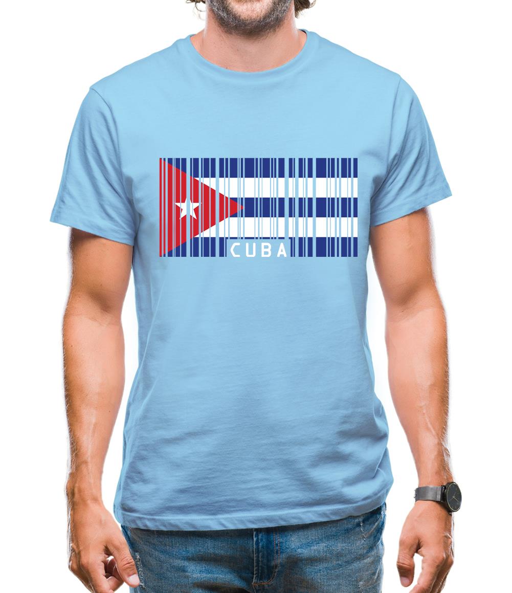 Cuba Barcode Style Flag Mens T-Shirt Cuba Barcode Style Flag Mens T-Shirt