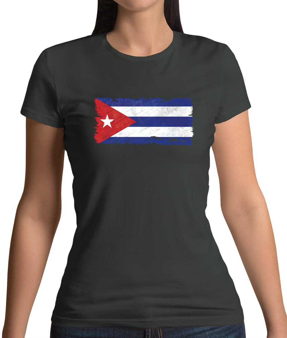 Cuba Grunge Style Flag Womens T-Shirt Cuba Grunge Style Flag Womens T-Shirt