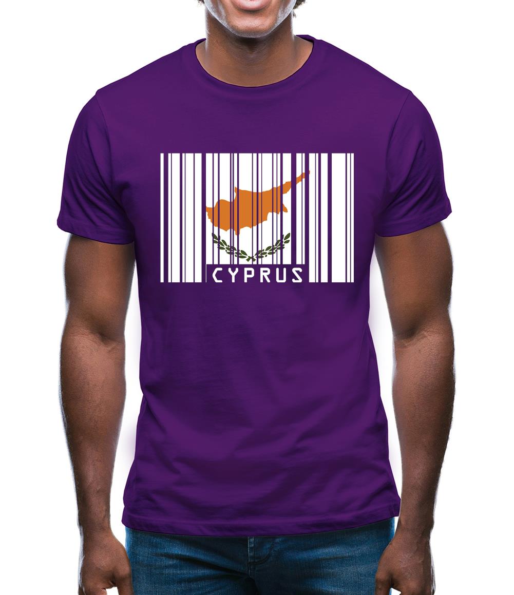 Cyprus Barcode Style Flag Mens T-Shirt Cyprus Barcode Style Flag Mens T-Shirt