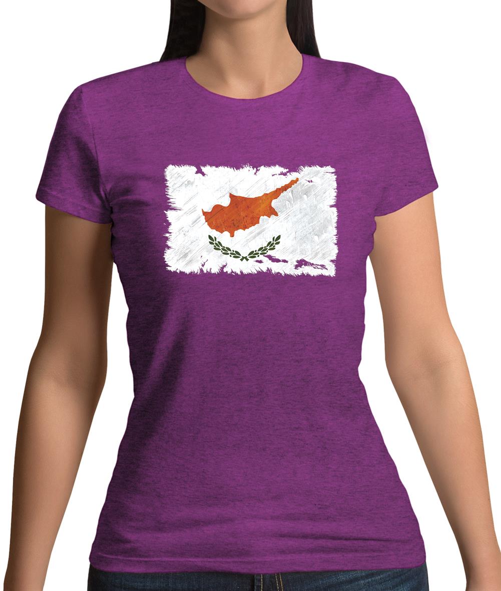 Cyprus Grunge Style Flag Womens T-Shirt Cyprus Grunge Style Flag Womens T-Shirt