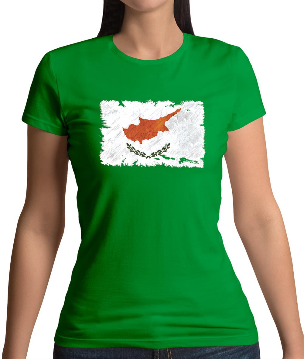 Cyprus Grunge Style Flag Womens T-Shirt Cyprus Grunge Style Flag Womens T-Shirt