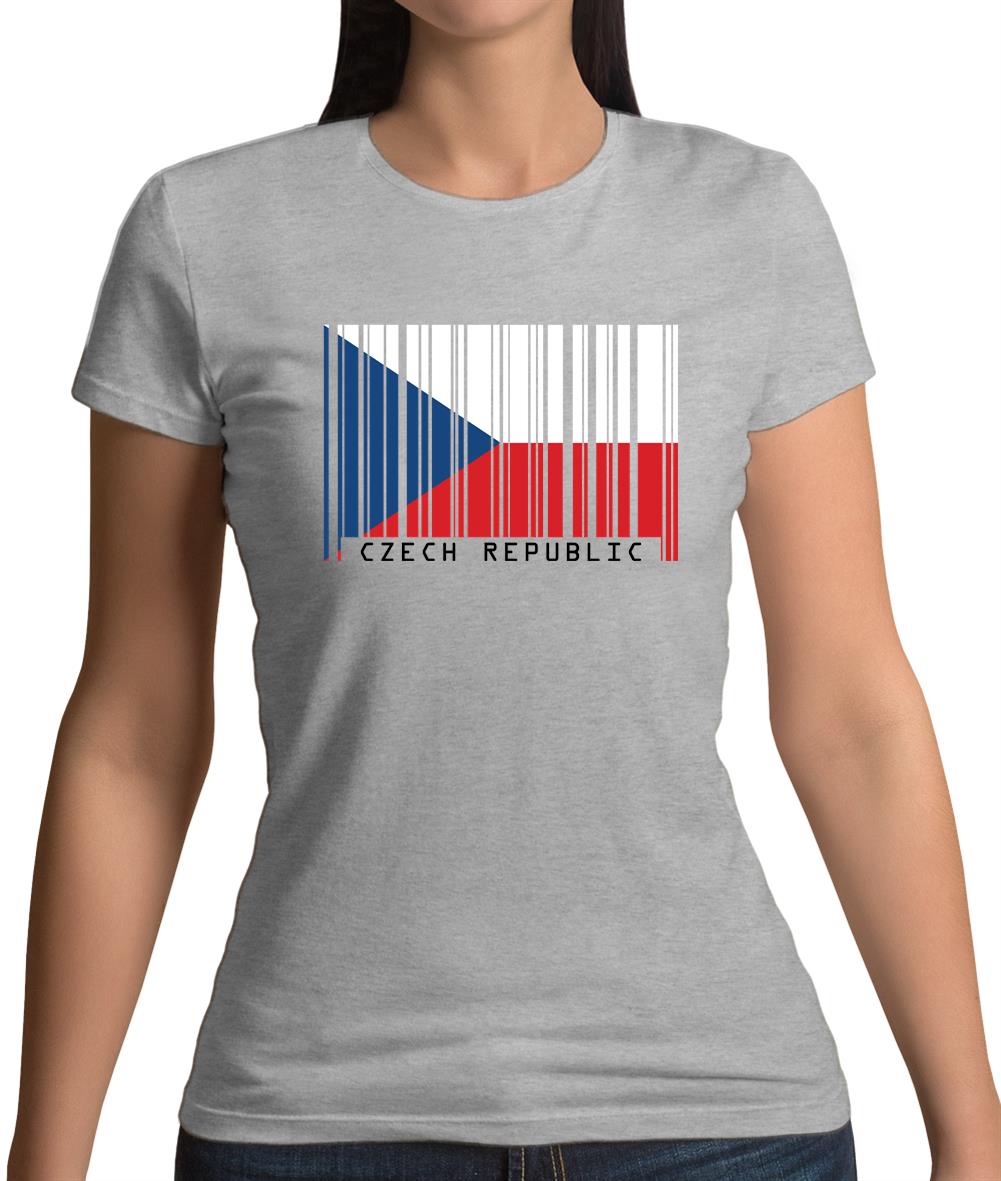 Czech Republic Barcode Style Flag Womens T-Shirt Czech Republic Barcode Style Flag Womens T-Shirt