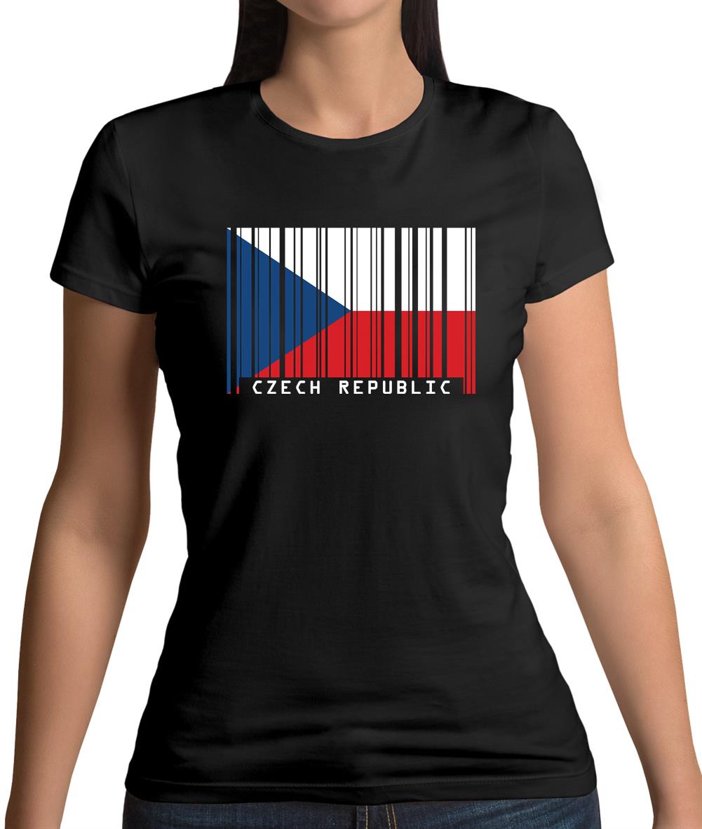Czech Republic Barcode Style Flag Womens T-Shirt Czech Republic Barcode Style Flag Womens T-Shirt