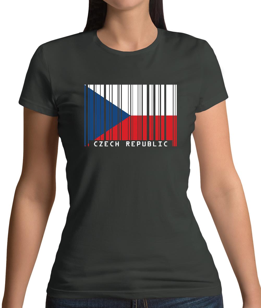 Czech Republic Barcode Style Flag Womens T-Shirt Czech Republic Barcode Style Flag Womens T-Shirt