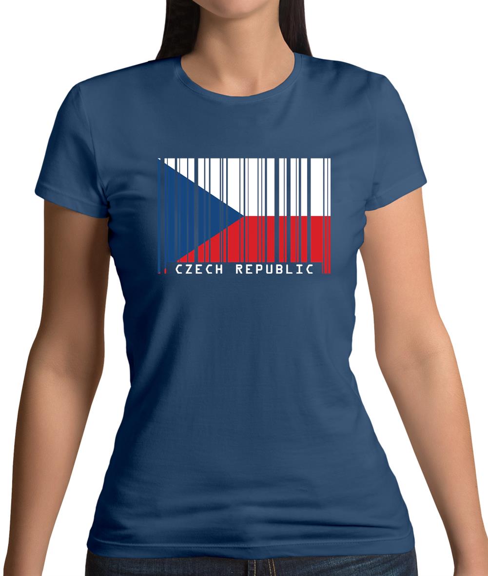 Czech Republic Barcode Style Flag Womens T-Shirt Czech Republic Barcode Style Flag Womens T-Shirt