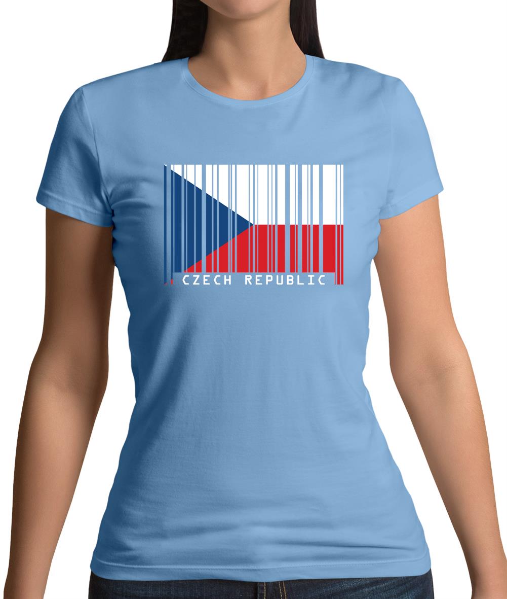 Czech Republic Barcode Style Flag Womens T-Shirt Czech Republic Barcode Style Flag Womens T-Shirt