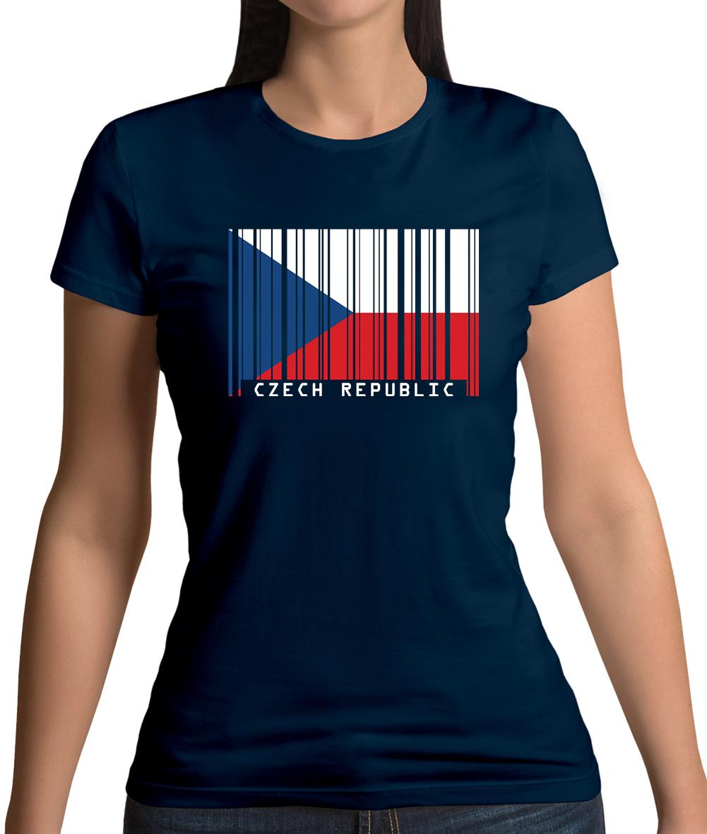 Czech Republic Barcode Style Flag Womens T-Shirt Czech Republic Barcode Style Flag Womens T-Shirt