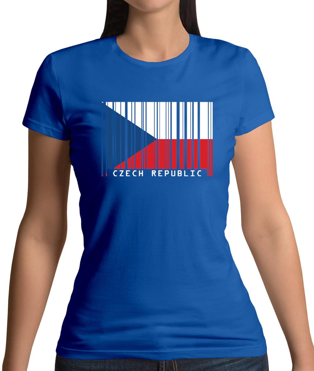 Czech Republic Barcode Style Flag Womens T-Shirt Czech Republic Barcode Style Flag Womens T-Shirt