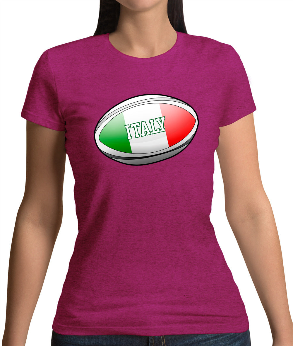 Italian Flag Rugby Ball Womens T-Shirt Italian Flag Rugby Ball Womens T-Shirt