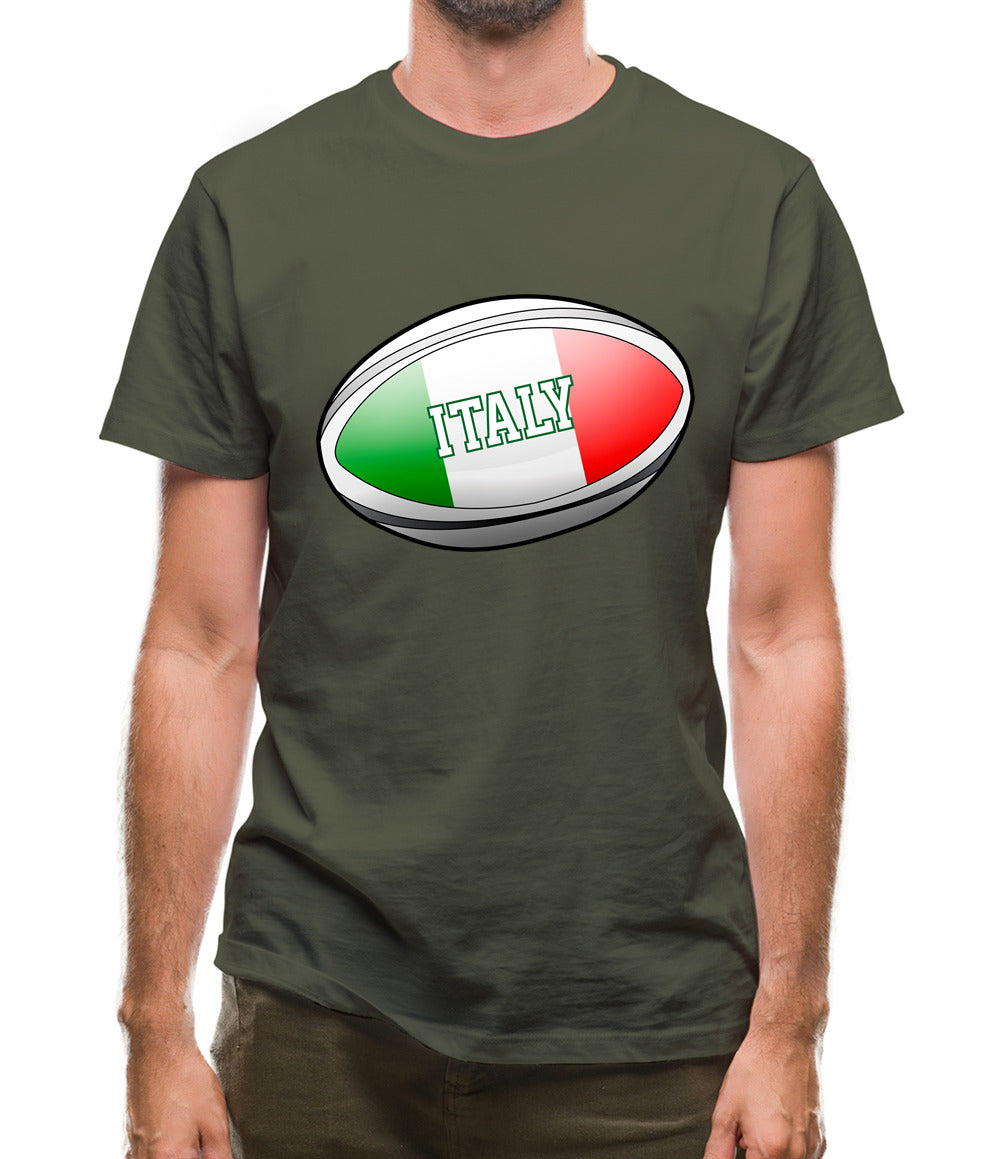 Italian Flag Rugby Ball Mens T-Shirt Italian Flag Rugby Ball Mens T-Shirt