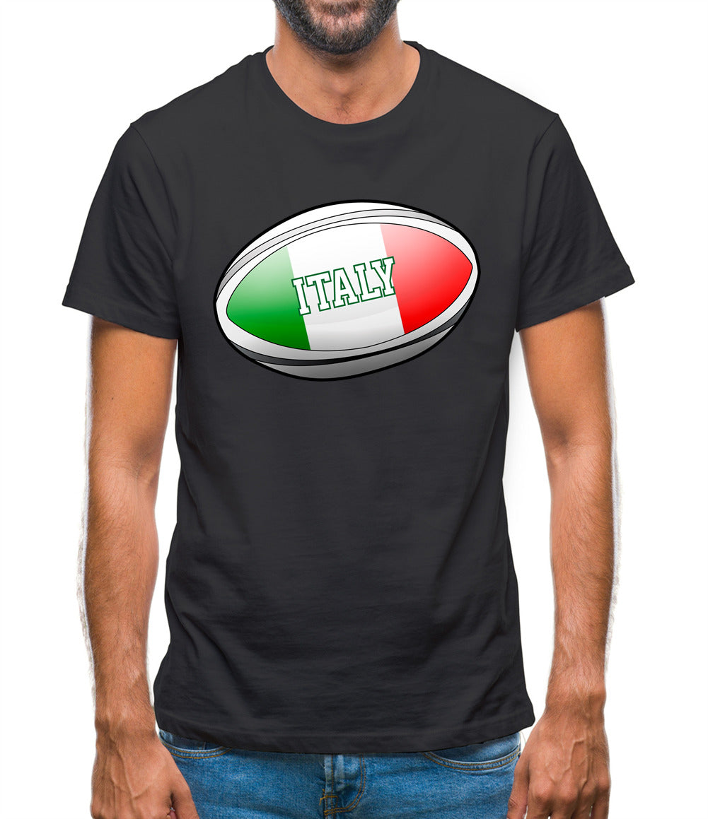 Italian Flag Rugby Ball Mens T-Shirt Italian Flag Rugby Ball Mens T-Shirt