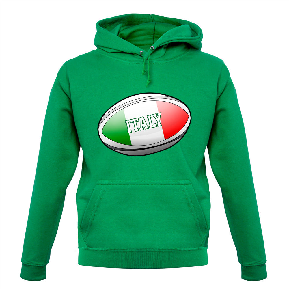 Italian Flag Rugby Ball Unisex Hoodie Italian Flag Rugby Ball Unisex Hoodie