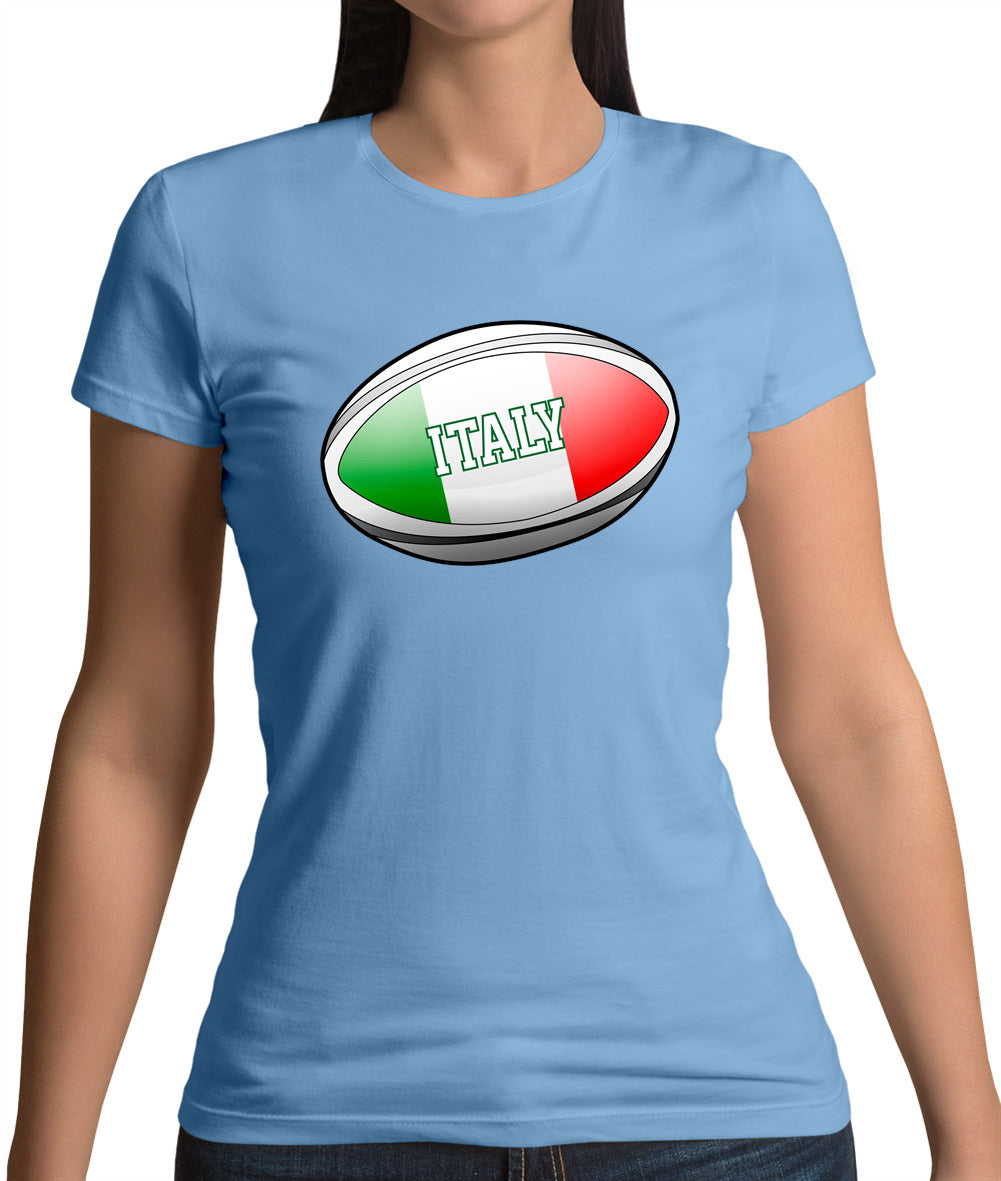 Italian Flag Rugby Ball Womens T-Shirt Italian Flag Rugby Ball Womens T-Shirt
