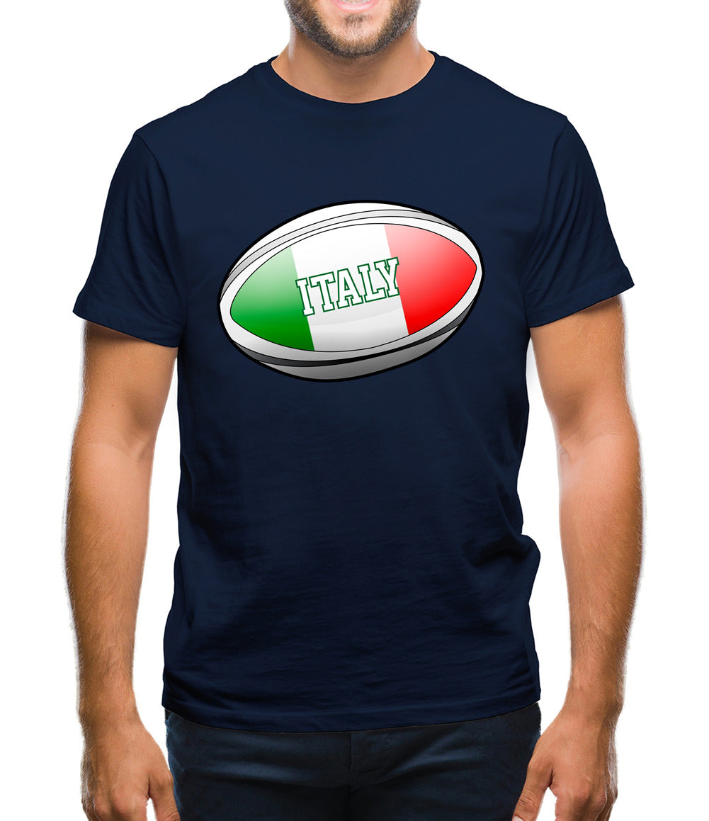 Italian Flag Rugby Ball Mens T-Shirt Italian Flag Rugby Ball Mens T-Shirt