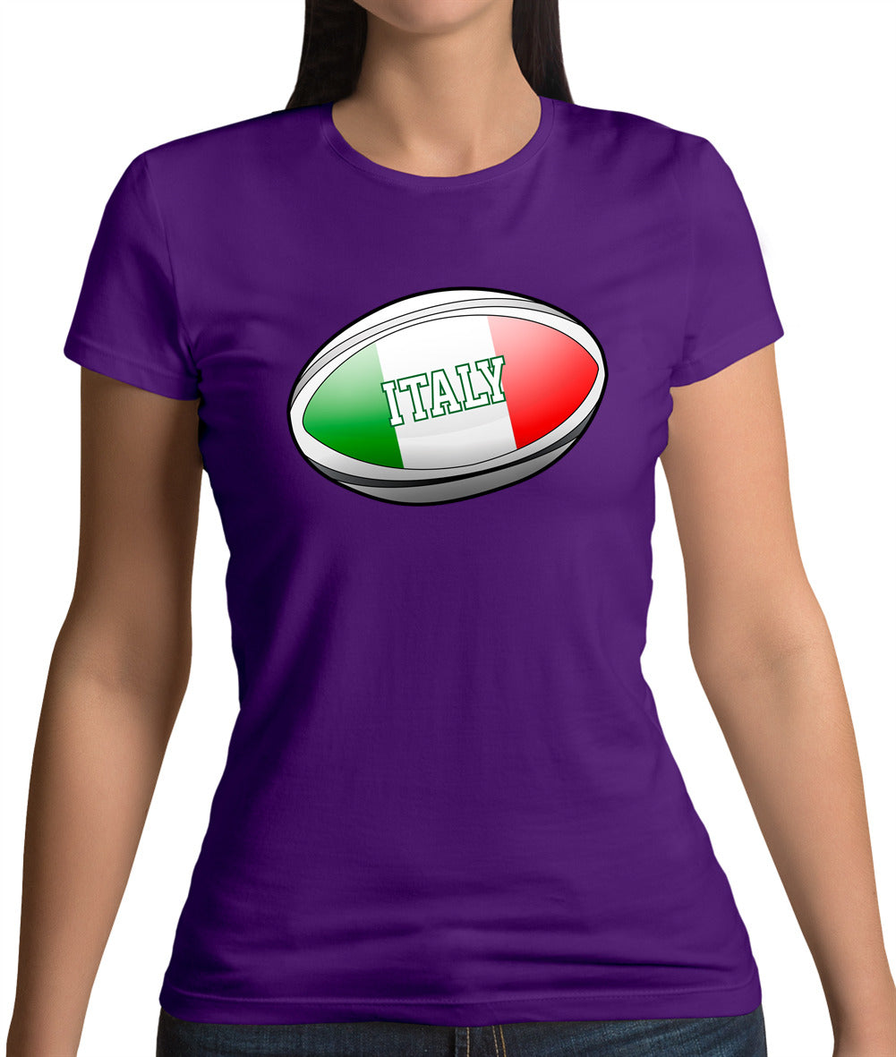 Italian Flag Rugby Ball Womens T-Shirt Italian Flag Rugby Ball Womens T-Shirt