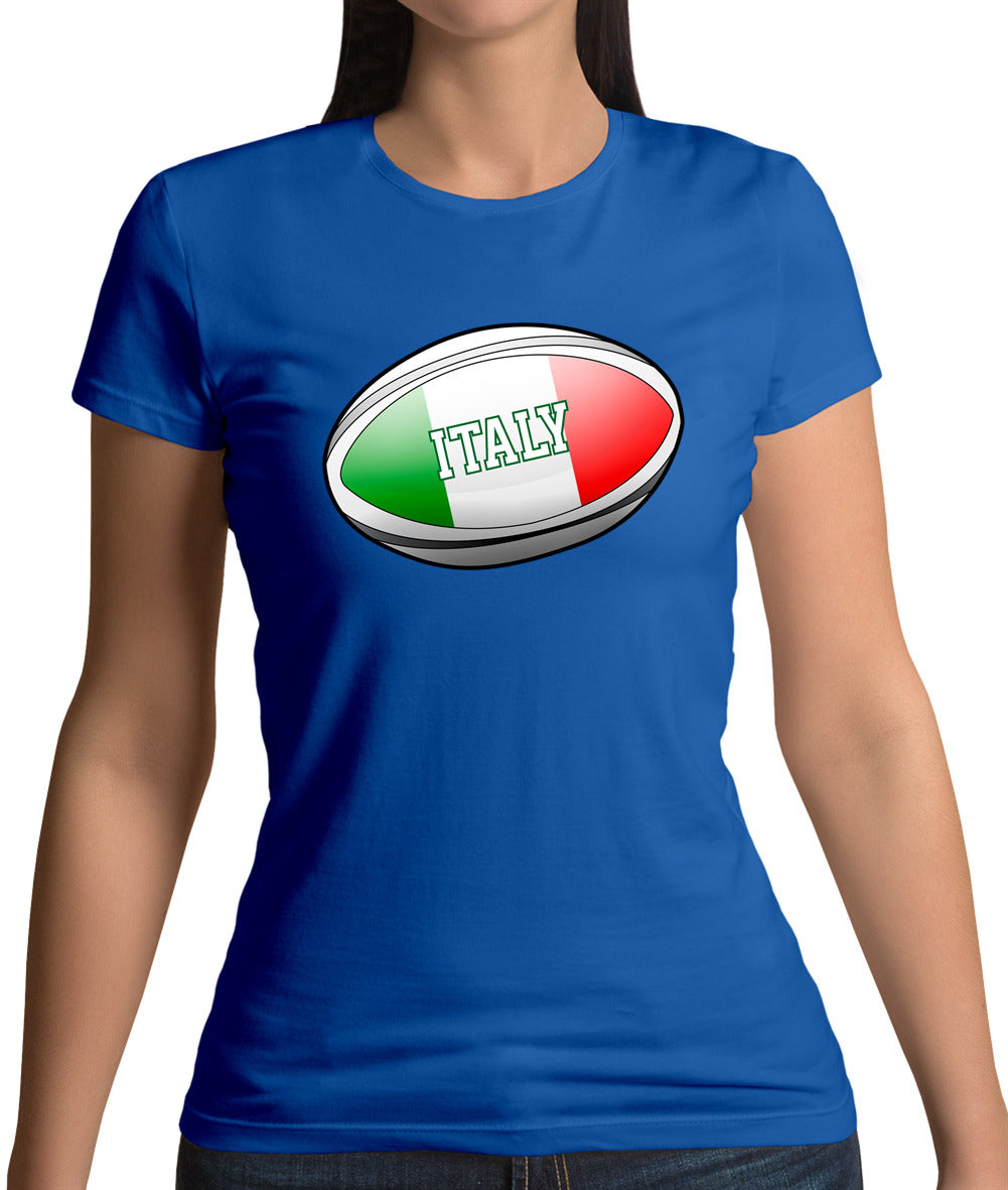 Italian Flag Rugby Ball Womens T-Shirt Italian Flag Rugby Ball Womens T-Shirt