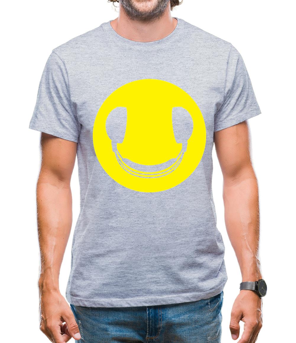 Dj Headphone Smiley Face Mens T-Shirt Dj Headphone Smiley Face Mens T-Shirt
