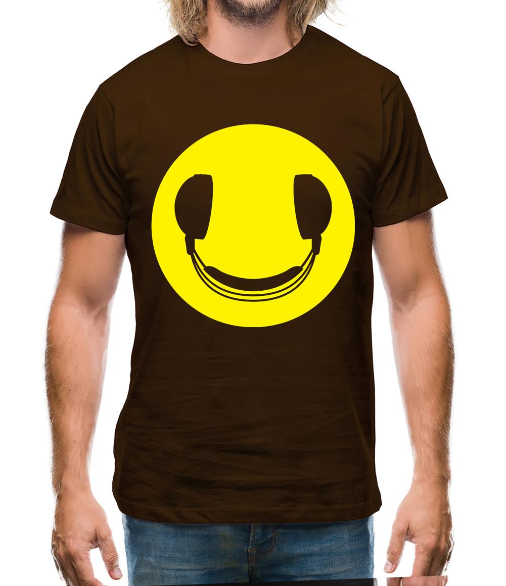 Dj Headphone Smiley Face Mens T-Shirt Dj Headphone Smiley Face Mens T-Shirt