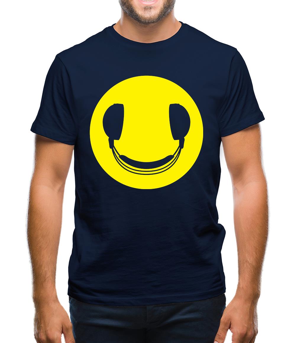 Dj Headphone Smiley Face Mens T-Shirt Dj Headphone Smiley Face Mens T-Shirt