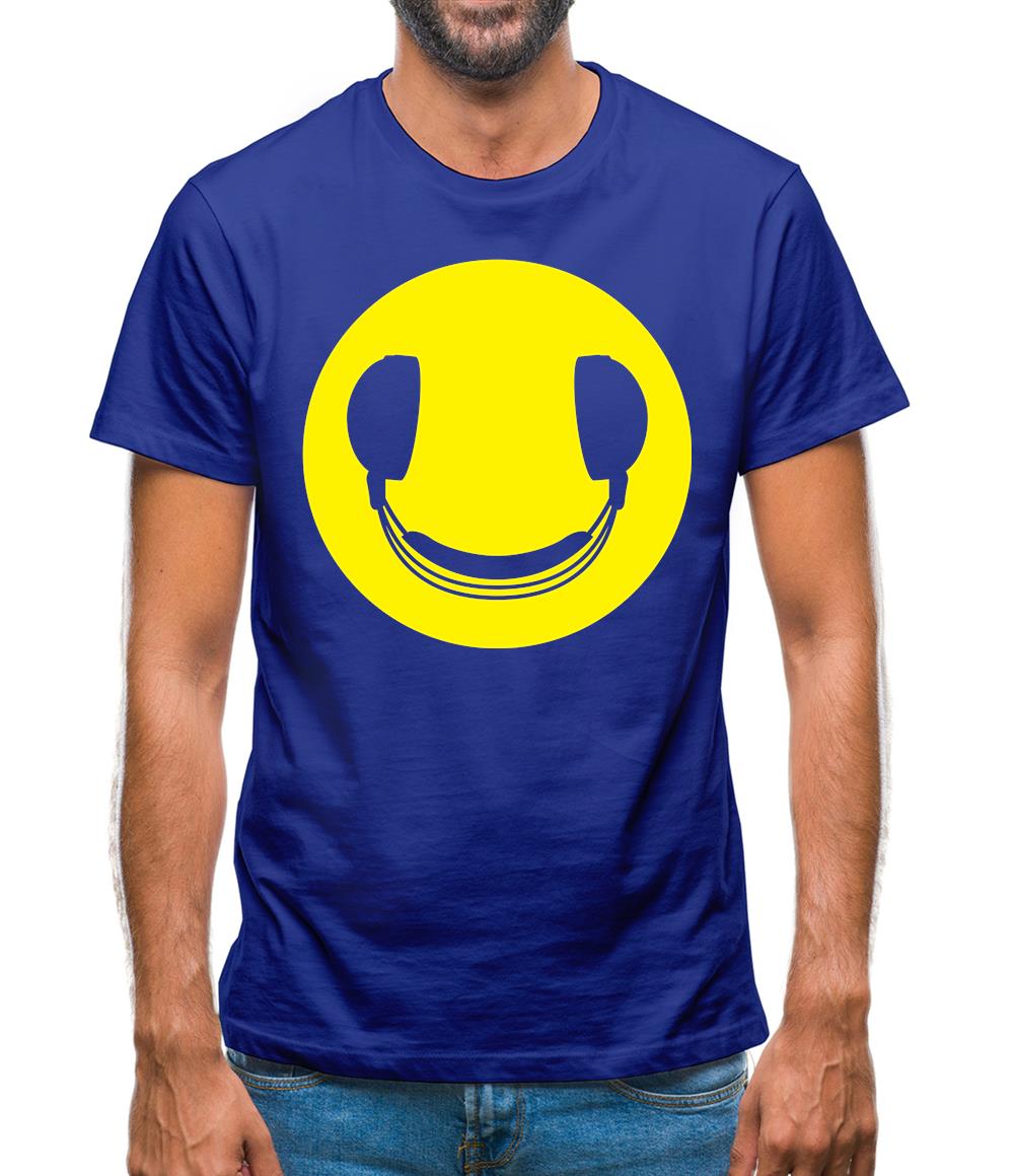 Dj Headphone Smiley Face Mens T-Shirt Dj Headphone Smiley Face Mens T-Shirt
