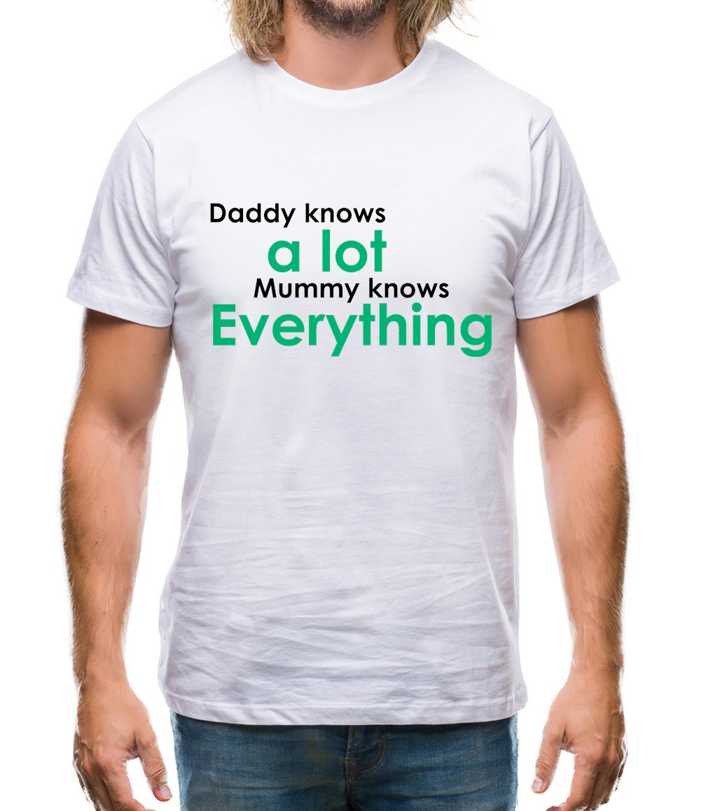 Daddy Knows A Lot Mummy Knows Everything Mens T-Shirt Daddy Knows A Lot Mummy Knows Everything Mens T-Shirt