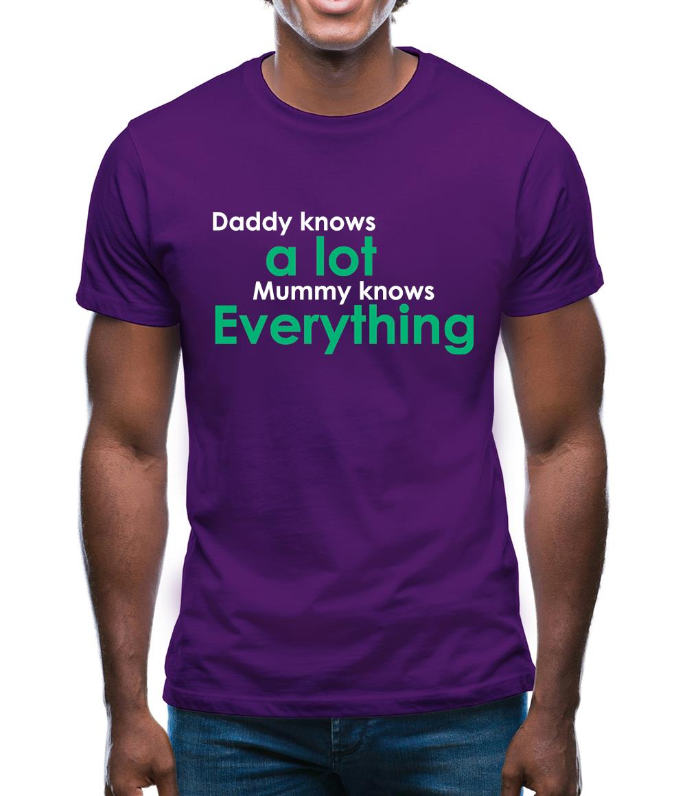 Daddy Knows A Lot Mummy Knows Everything Mens T-Shirt Daddy Knows A Lot Mummy Knows Everything Mens T-Shirt