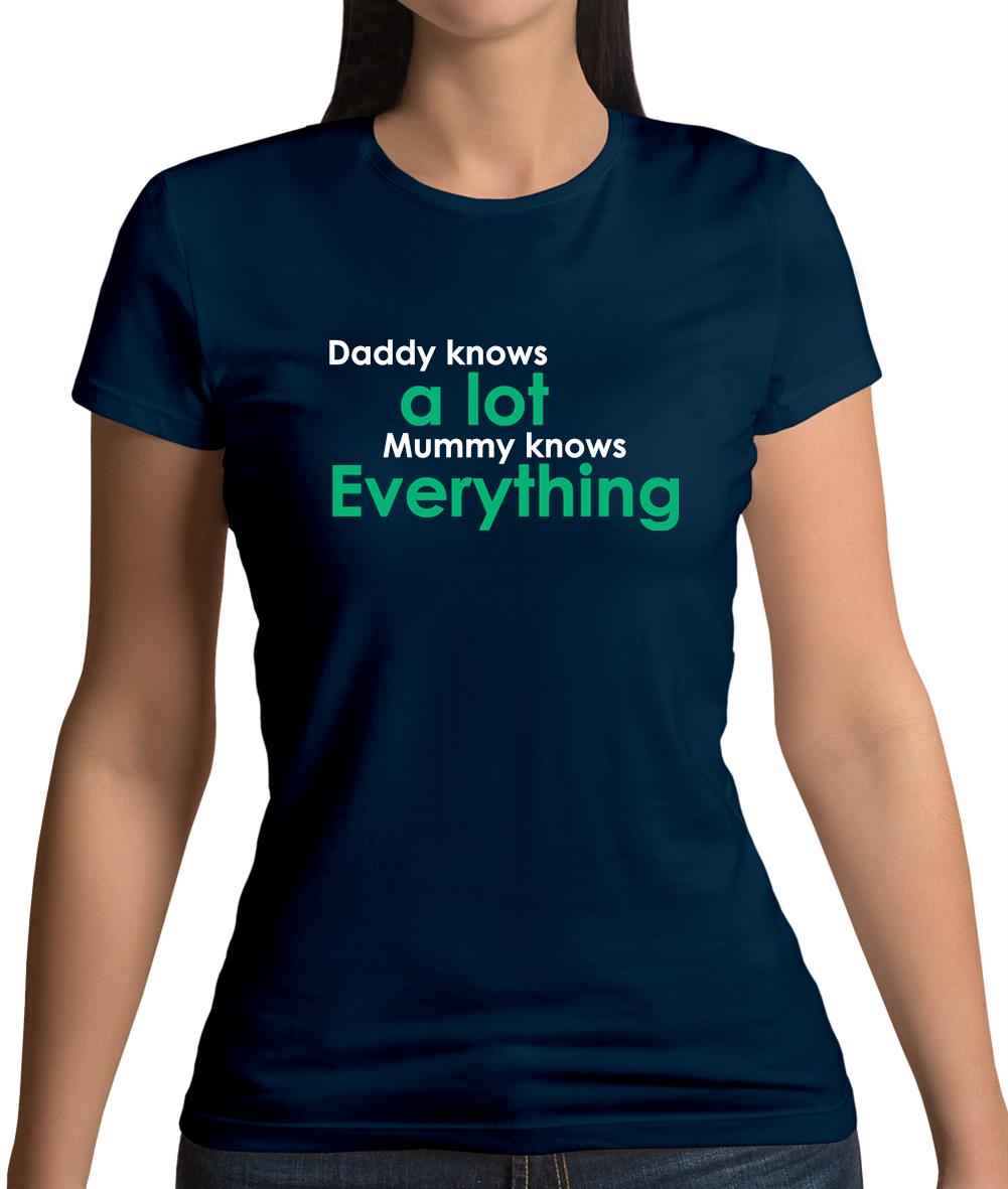 Daddy Knows A Lot Mummy Knows Everything Womens T-Shirt Daddy Knows A Lot Mummy Knows Everything Womens T-Shirt