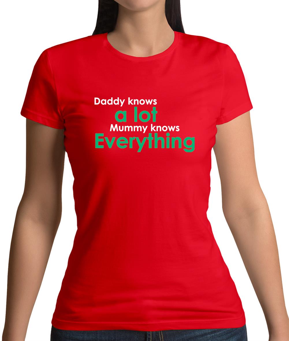 Daddy Knows A Lot Mummy Knows Everything Womens T-Shirt Daddy Knows A Lot Mummy Knows Everything Womens T-Shirt