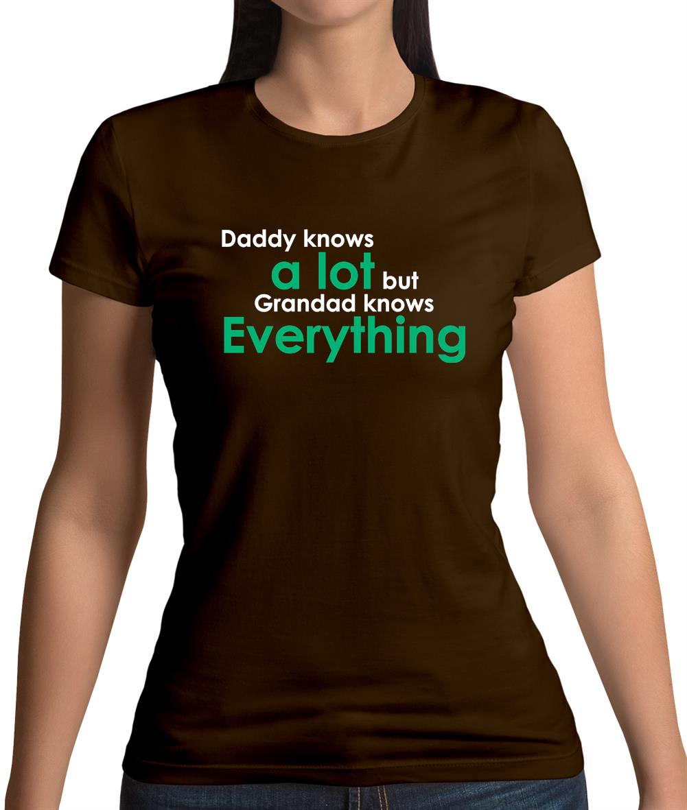 Daddy Knows A Lot Grandad Knows Everything Womens T-Shirt Daddy Knows A Lot Grandad Knows Everything Womens T-Shirt