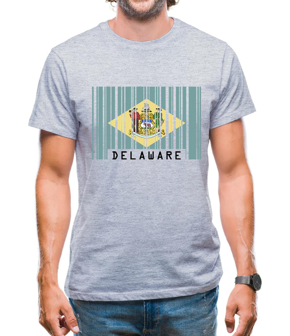 Delaware Barcode Style Flag Mens T-Shirt Delaware Barcode Style Flag Mens T-Shirt