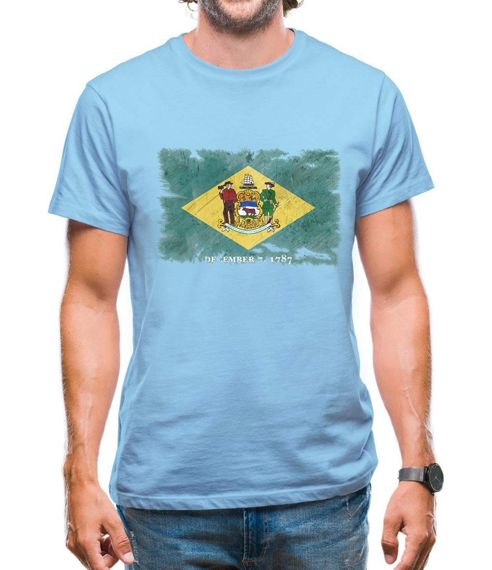 Delaware Grunge Style Flag Mens T-Shirt Delaware Grunge Style Flag Mens T-Shirt