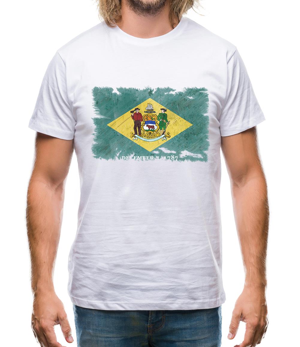 Delaware Grunge Style Flag Mens T-Shirt Delaware Grunge Style Flag Mens T-Shirt